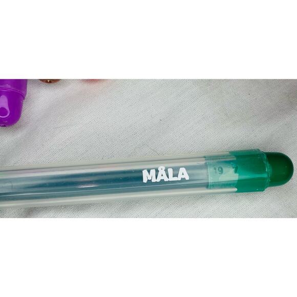 Metal Pen Holder Blue Floral Ikea Mala Felt Tip Markers Desk Organizer Round - Picture 6 of 7